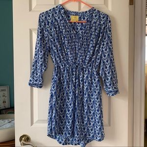Anthro petite summer dress or for wedding. Super cute print.